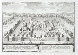 Diocletianuksen kylpylä (302 jKr), Rooma, teoksesta "Historiallisen arkkitehtuurin suunnittelu", 1721